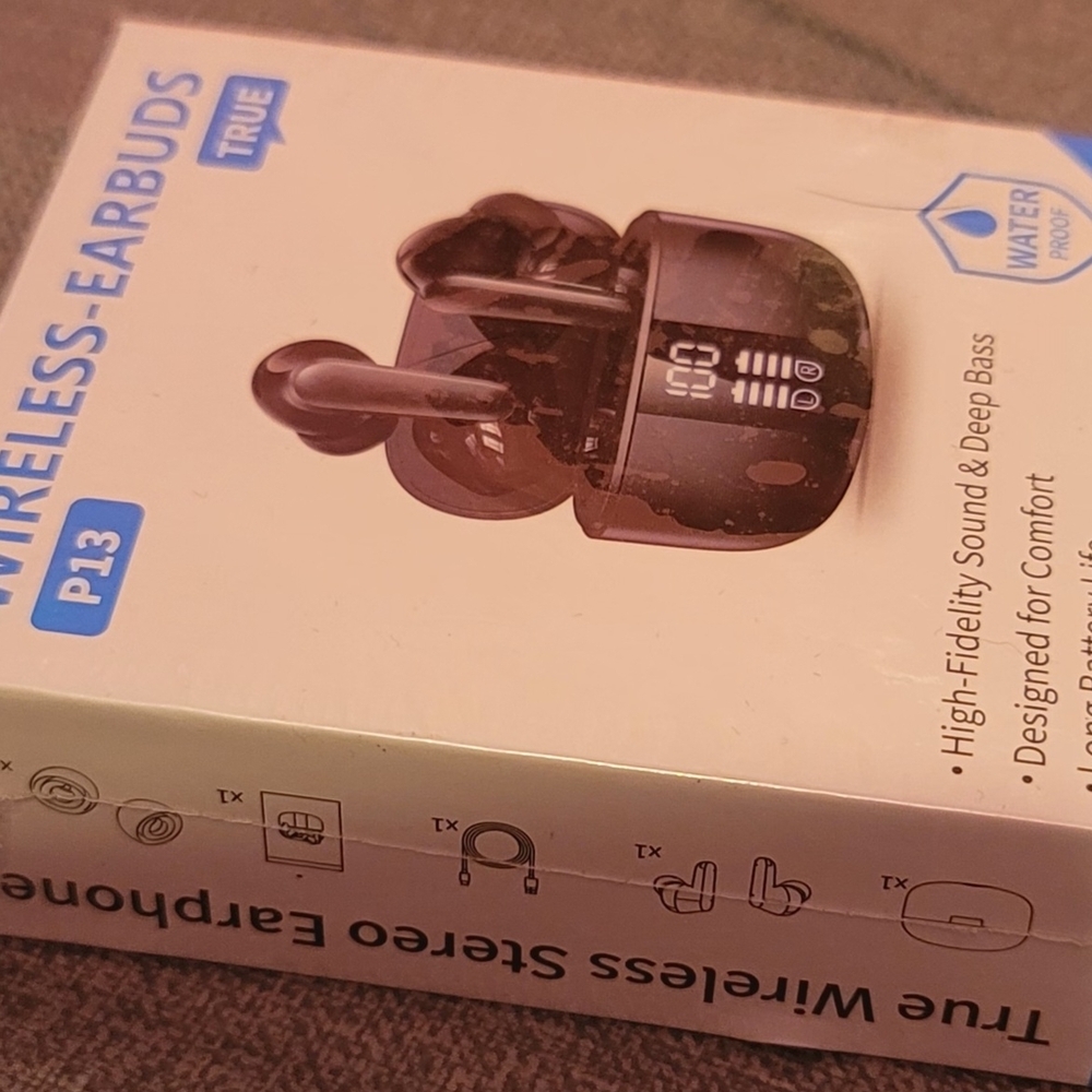 Wireless Earbuds P13 - Black! NEW SEALED! - Picture 2 of 4